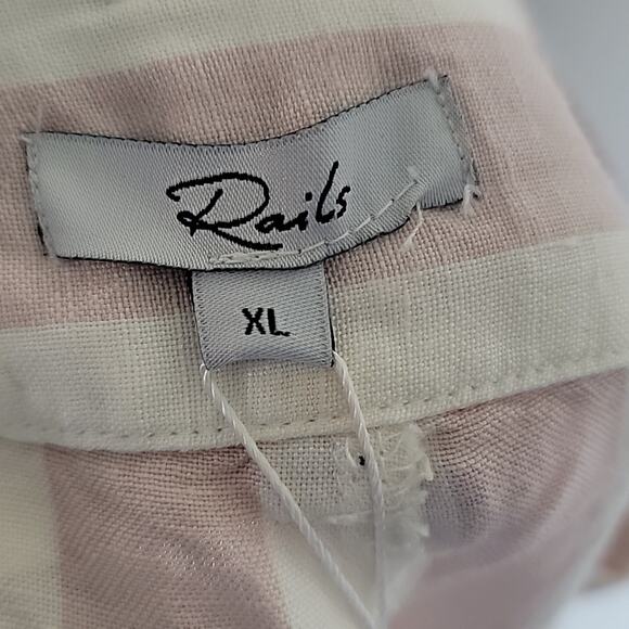 NWT Rails Katy Linen Blend Shorts in Petal Stripe, XL - Picture 7 of 8